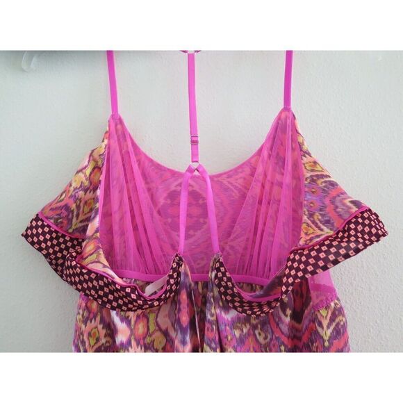 Victoria's Secret Women's Sz M/L Pink Multi Babydoll Racerback Tank Nightie - Picture 4 of 10
